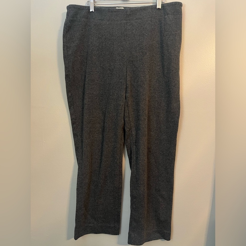 Talbots Dark Gray Glen Check Size Zip Heritage Fit Pant Size 14